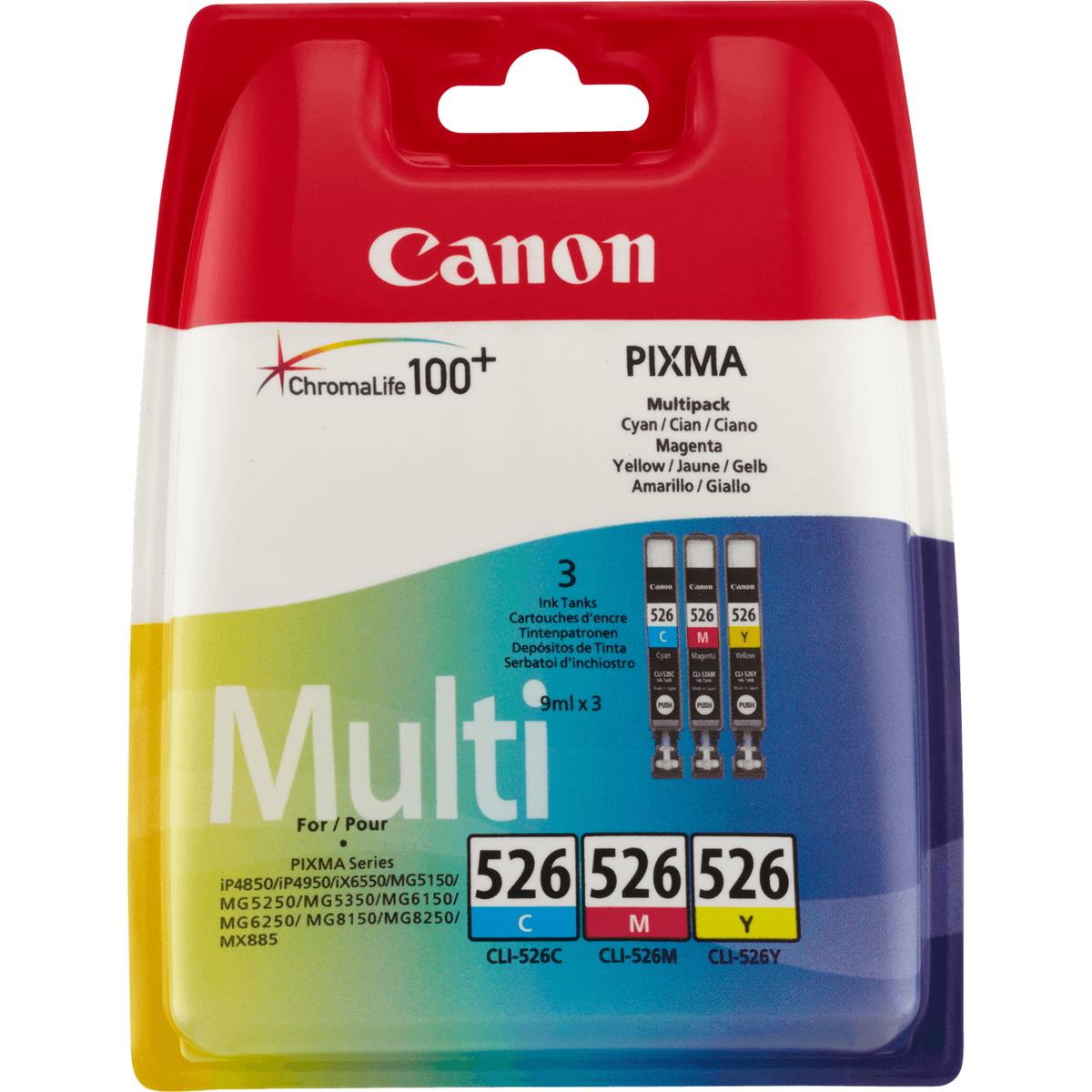 Ink Cartridge - Cli-526 Cyan Magenta And Yellow Multipack