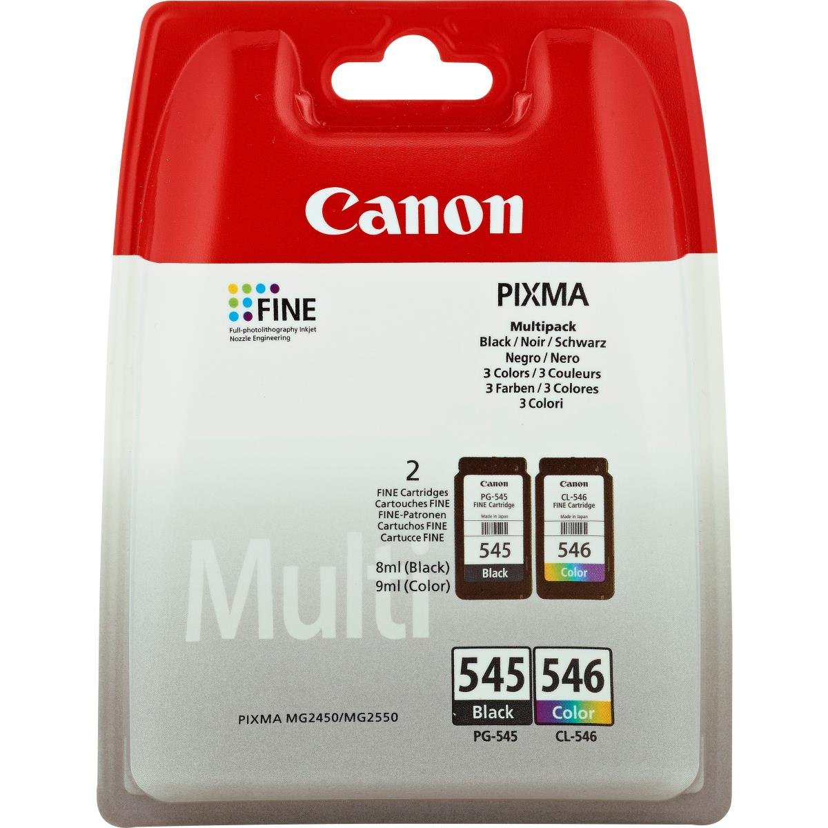 Ink Cartridge - Pg-545/cl-546 Fine Multipack W/o Sec Value Pack Black & Colour Cartridges