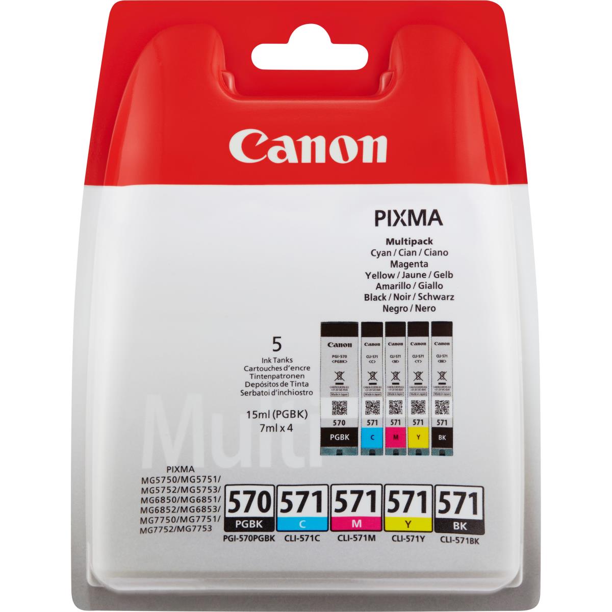 Ink Cartridge - Pgi-570/cli-571 Pgbk/c/m/y/bk Blister Without Security / Multi