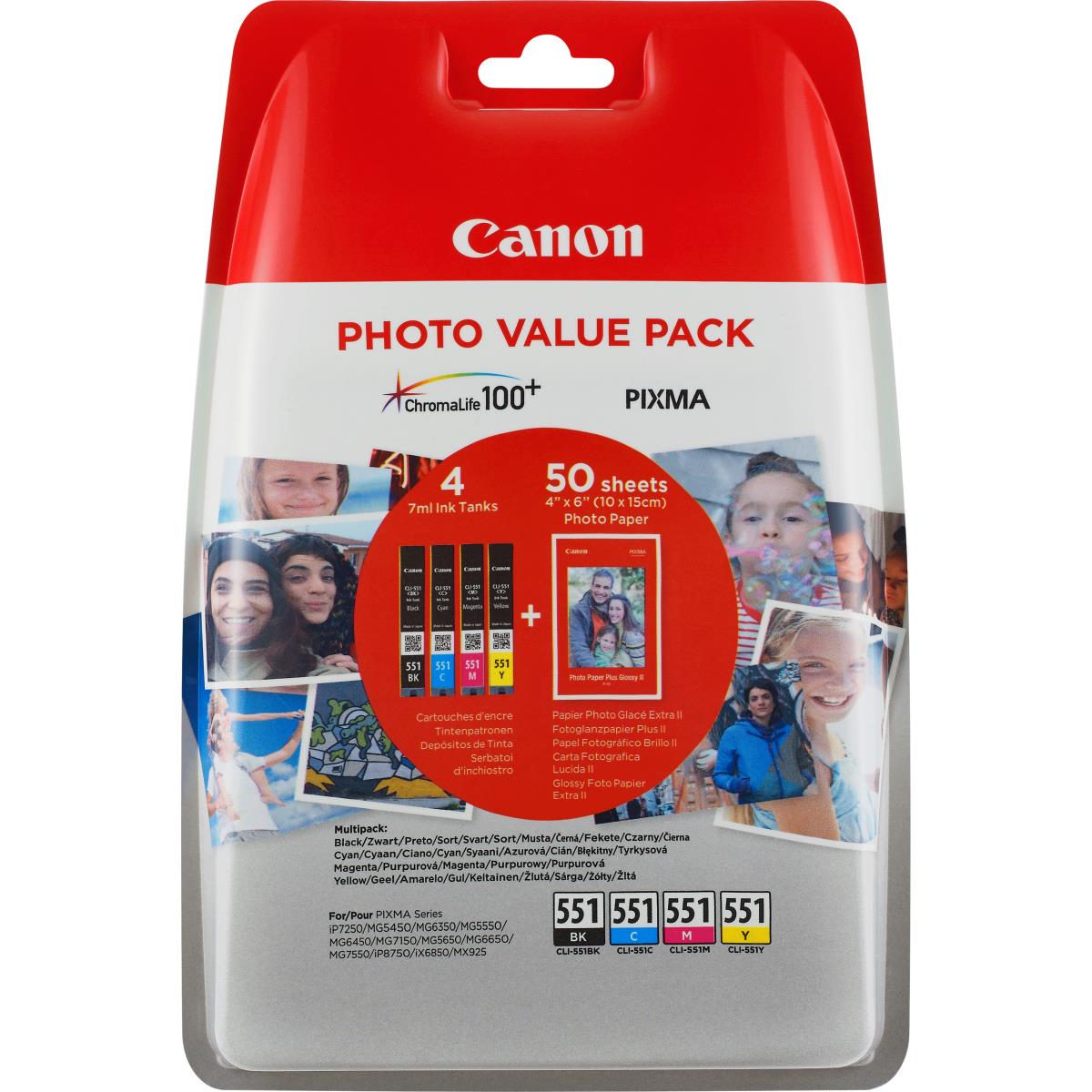 Ink Cartridge - Cli-551 C/m/y/bk Photo Value Bl