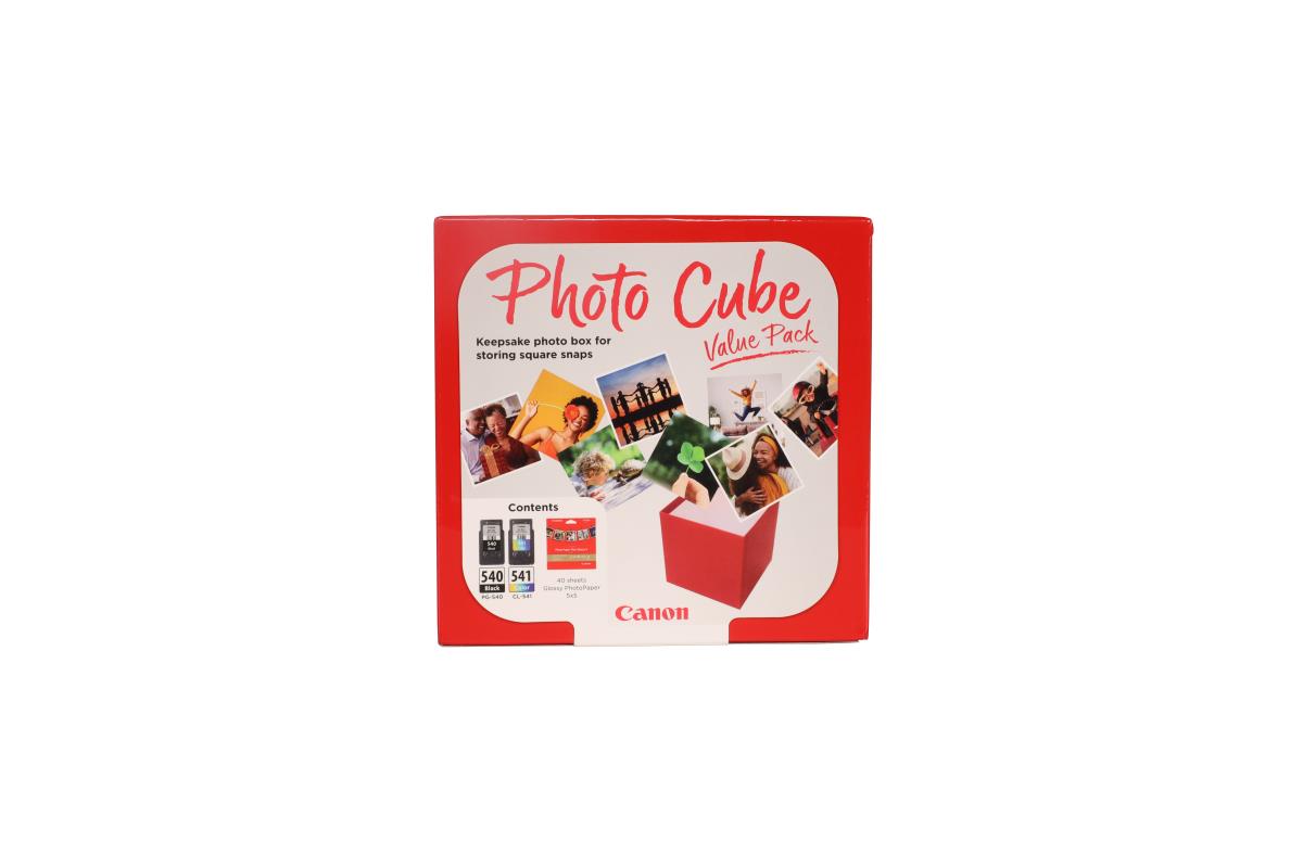 Pg-540/cl-541 Photo Cube Value Pack 5x5 Phot Paper(pp-201 40sheets) + Black Colour Cartridges