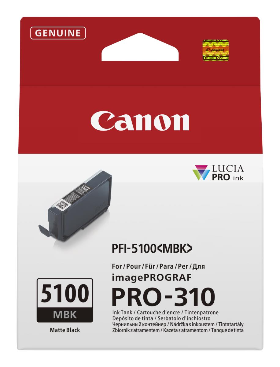 Ink Tank - Pfi-5100mbk - Standard Capacity - 14.4ml - Matte Black
