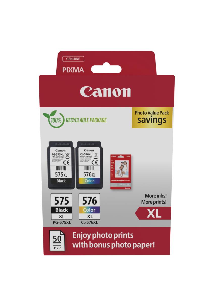 Ink Cartridge - Pg-575xl/ Pg-576xl - High Capacity 15ml - 400 Pages - Black - Value Pack X 2