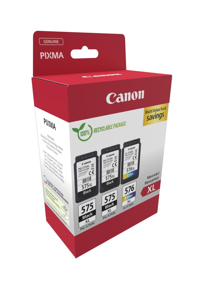 Ink Cartridge - Pg-575xlx2/cl-576xl - High Capacity 15ml - 400 Pages - Black - Multipack - 3-pack