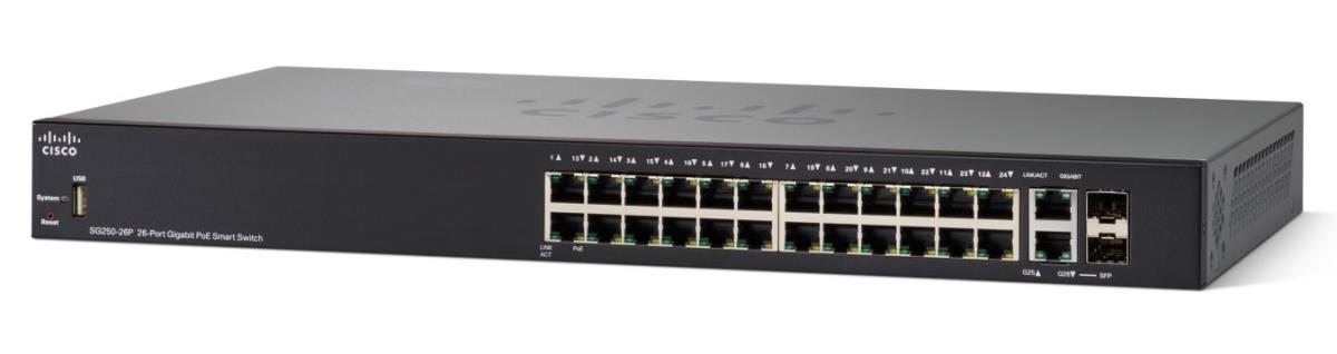 Cisco Sg250-26p 26-port Poe Sw Rm - Refurb