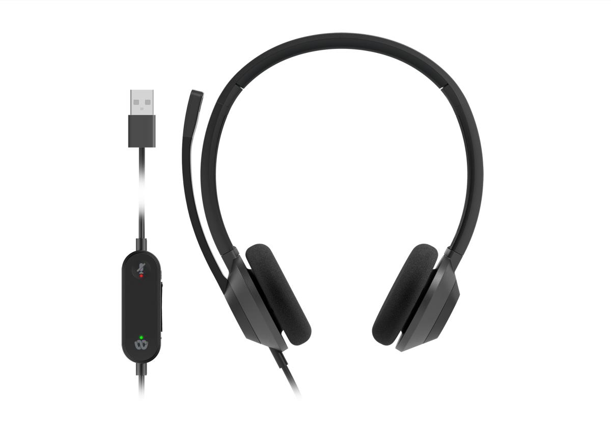 Headset 322 - Wired Dual On-ear Carbon - Black USB-a