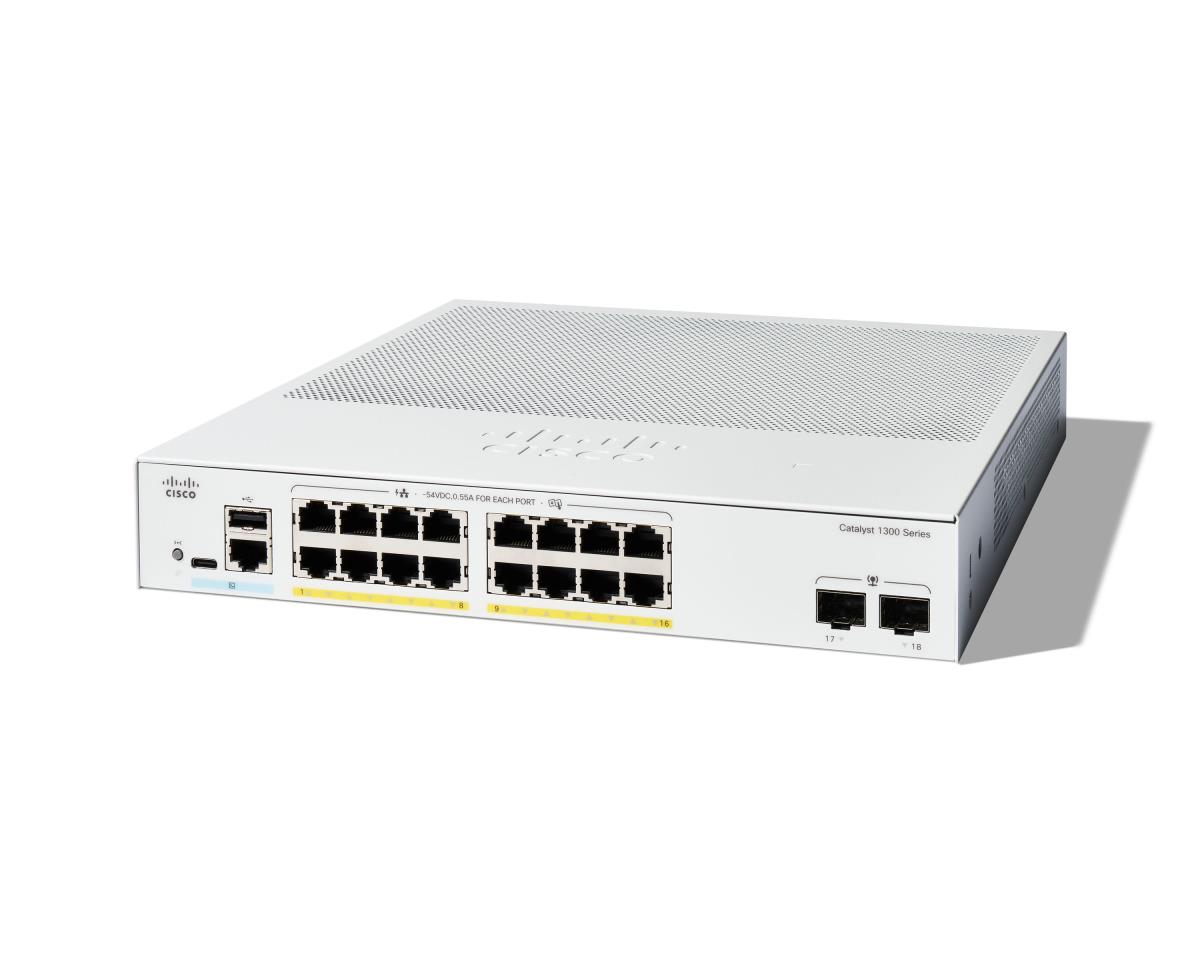 Catalyst 1300 16-port Ge Full Poe 2x1g Sfp