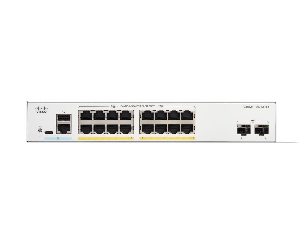 Catalyst 1300 16-port Ge Full Poe 2x1g Sfp