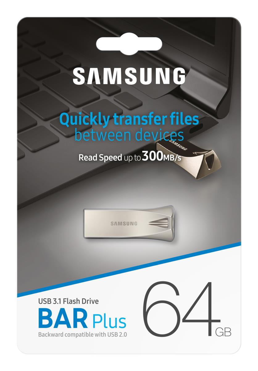 Bar Plus - Flash Drive - 64GB - USB Stick - USB 3.1 Silver