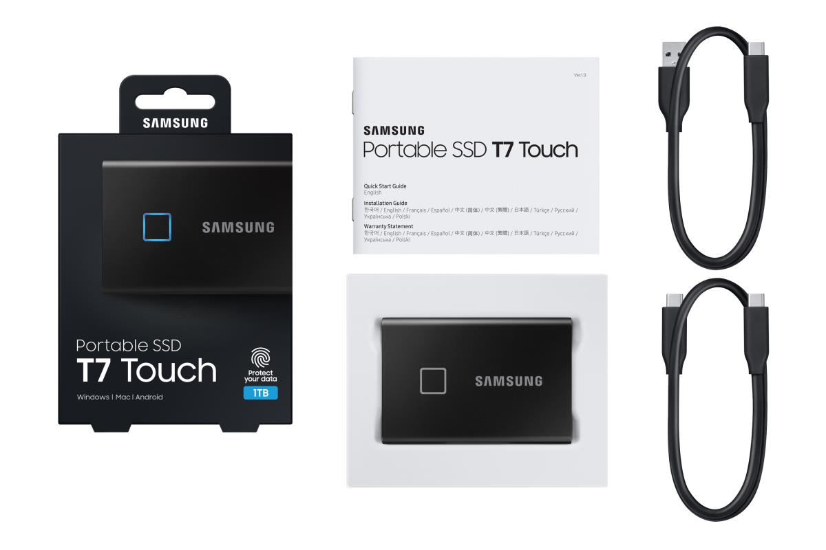 Portable SSD - T7 Touch USB 3.2 - 1TB - Black