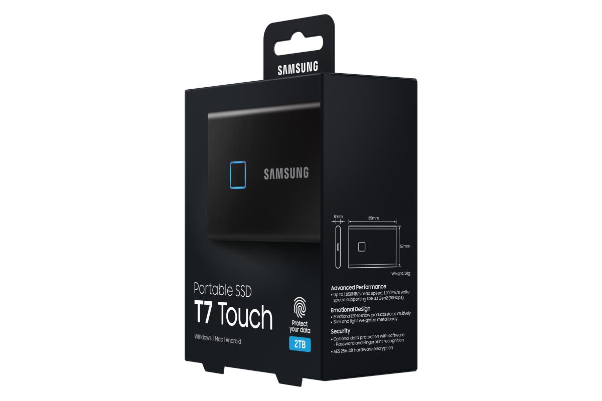 Portable SSD - T7 Touch USB 3.2 - 2TB - Black