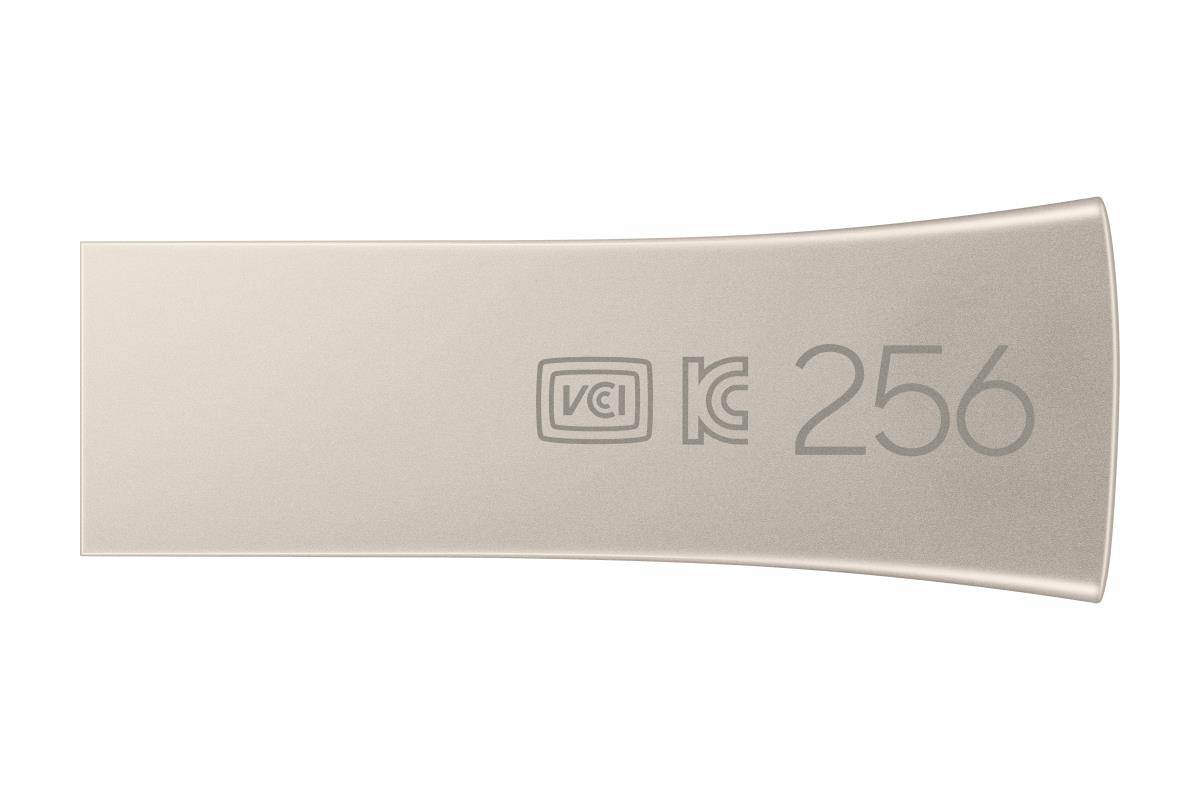 256GB BAR PLUS USB DRIVE CHAMPAGNE SILVER METALLIC CHASSIS USB3.1 UP TO 300MB/S 5 YEARS WARRANTY