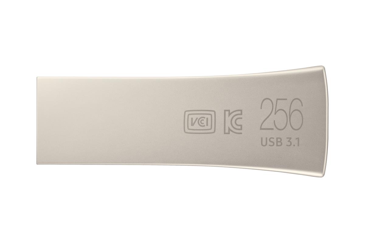 256GB BAR PLUS USB DRIVE CHAMPAGNE SILVER METALLIC CHASSIS USB3.1 UP TO 300MB/S 5 YEARS WARRANTY