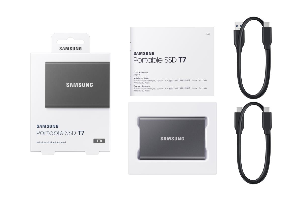 Portable SSD - T7 - USB 3.2 - 1TB - Grey