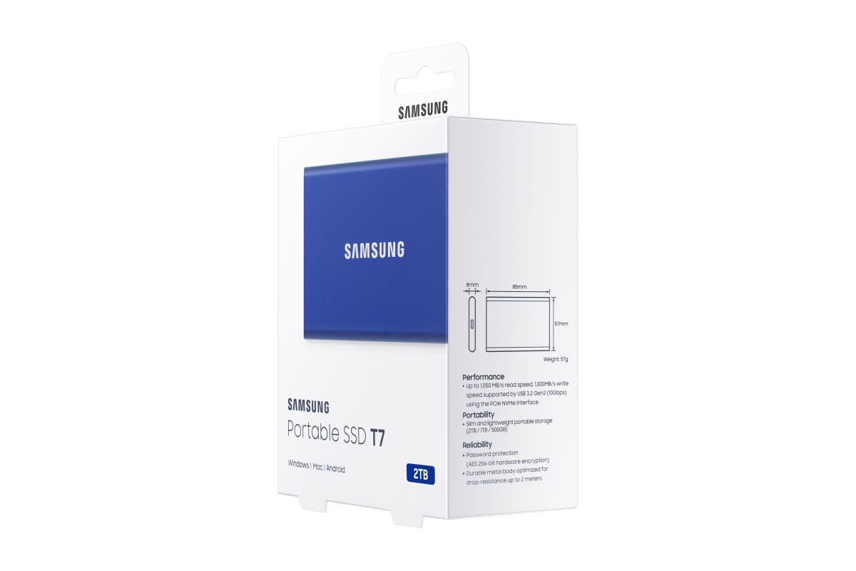 Portable SSD - T7 - USB 3.2 - 2TB - Blue