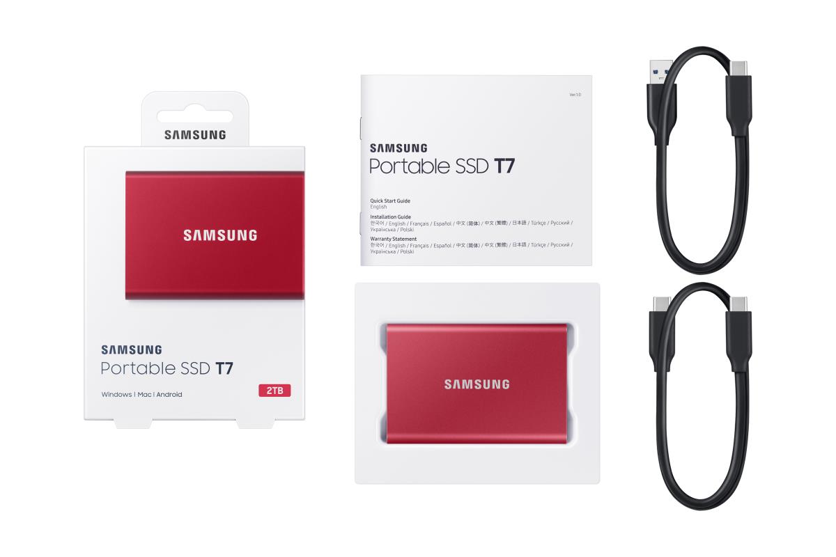 Portable SSD - T7 - USB 3.2 - 2TB - Red