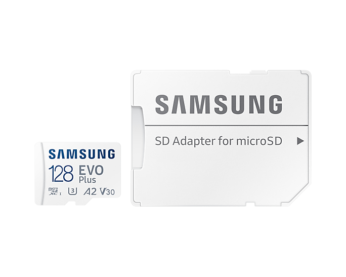 Micro Sd - Evo Plus - 128GB - Flash Card U3, V30, A2 White
