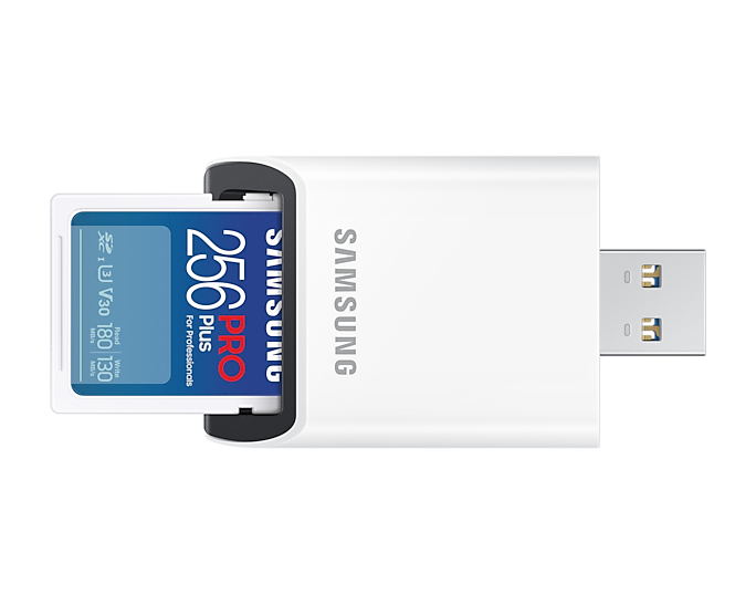 Sd Pro Plus - 256GB - Flash Card - Reader Full  - U3, V30 , 180mb/s - White