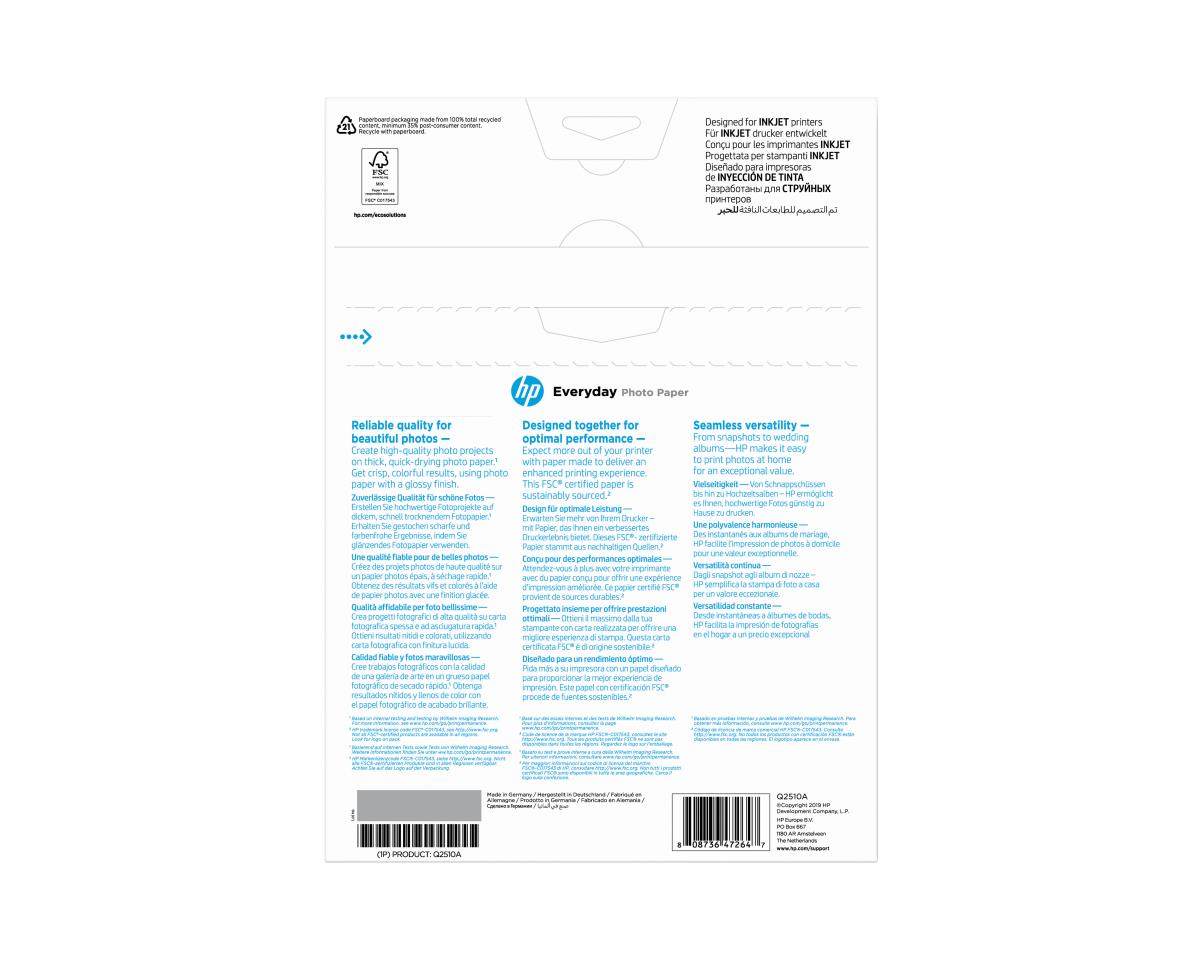 Everyday Photo Paper Semi Glossy One-sided A4 100-sheets (q2510a)