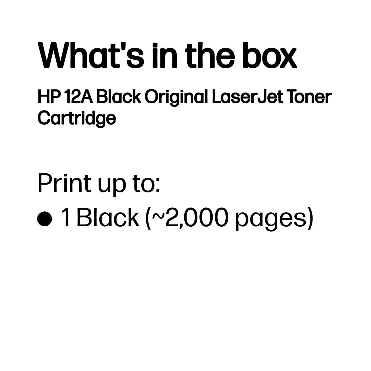 Toner Cartridge - No 12A - 2k Pages - Black