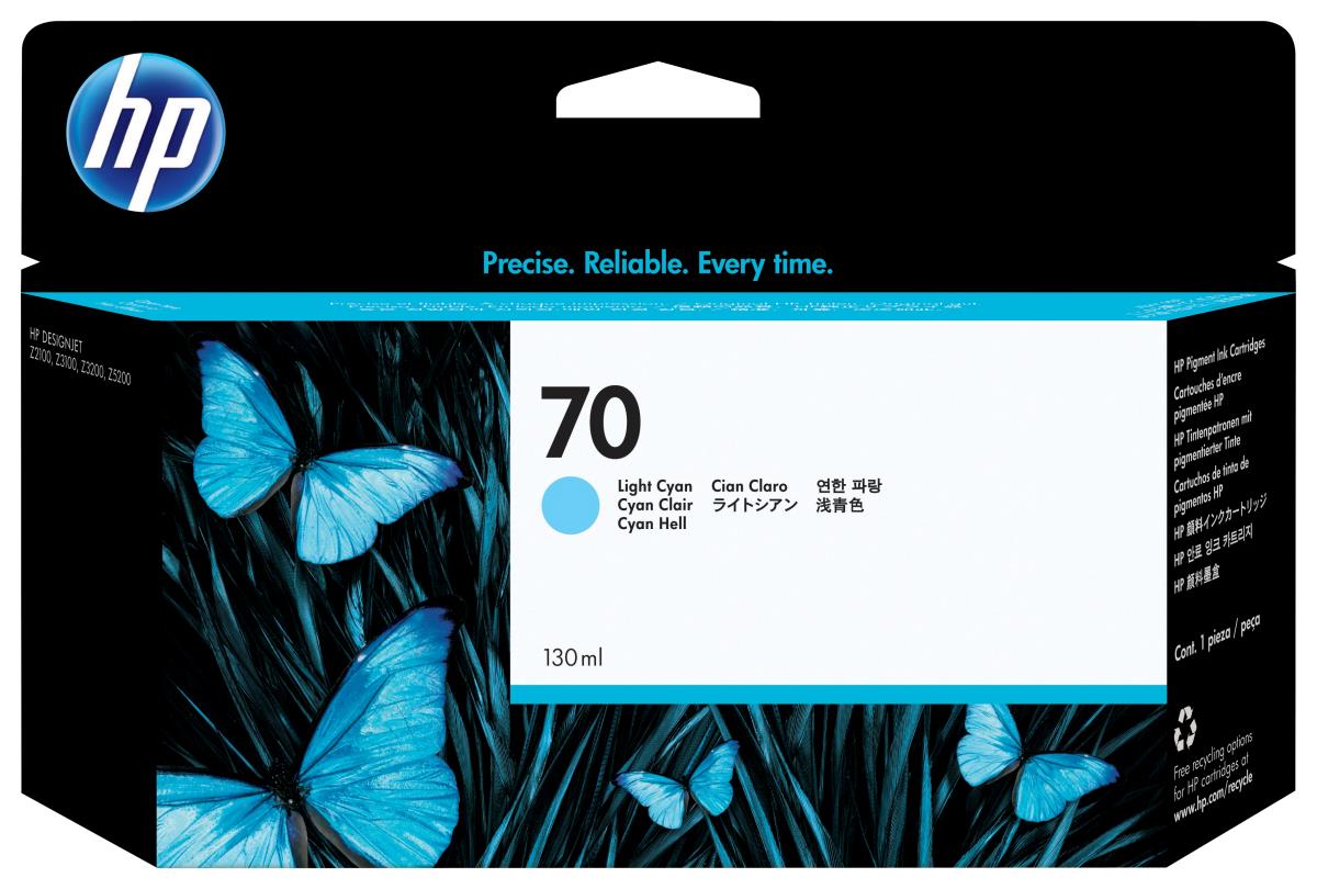Ink Cartridge - No 70 - 130ml - Light Cyan With Vivera Ink
