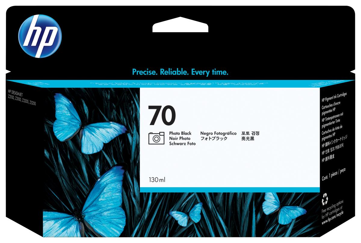 Ink Cartridge - No 70 Photo - 130ml - Black With Vivera Ink