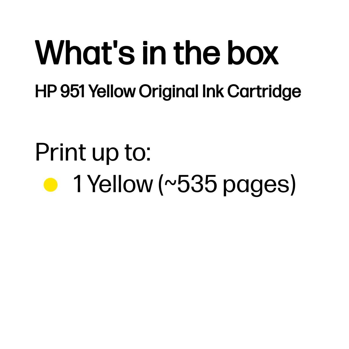 Ink Cartridge - No 951 - 535 Pages - Yellow