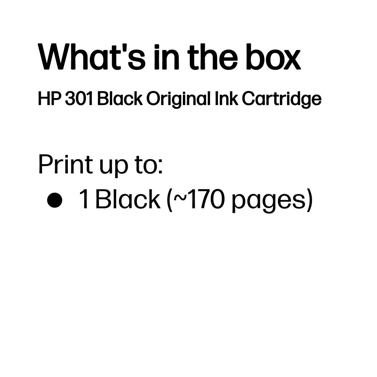 Ink Cartridge - No 301 - 190 Pages - Black