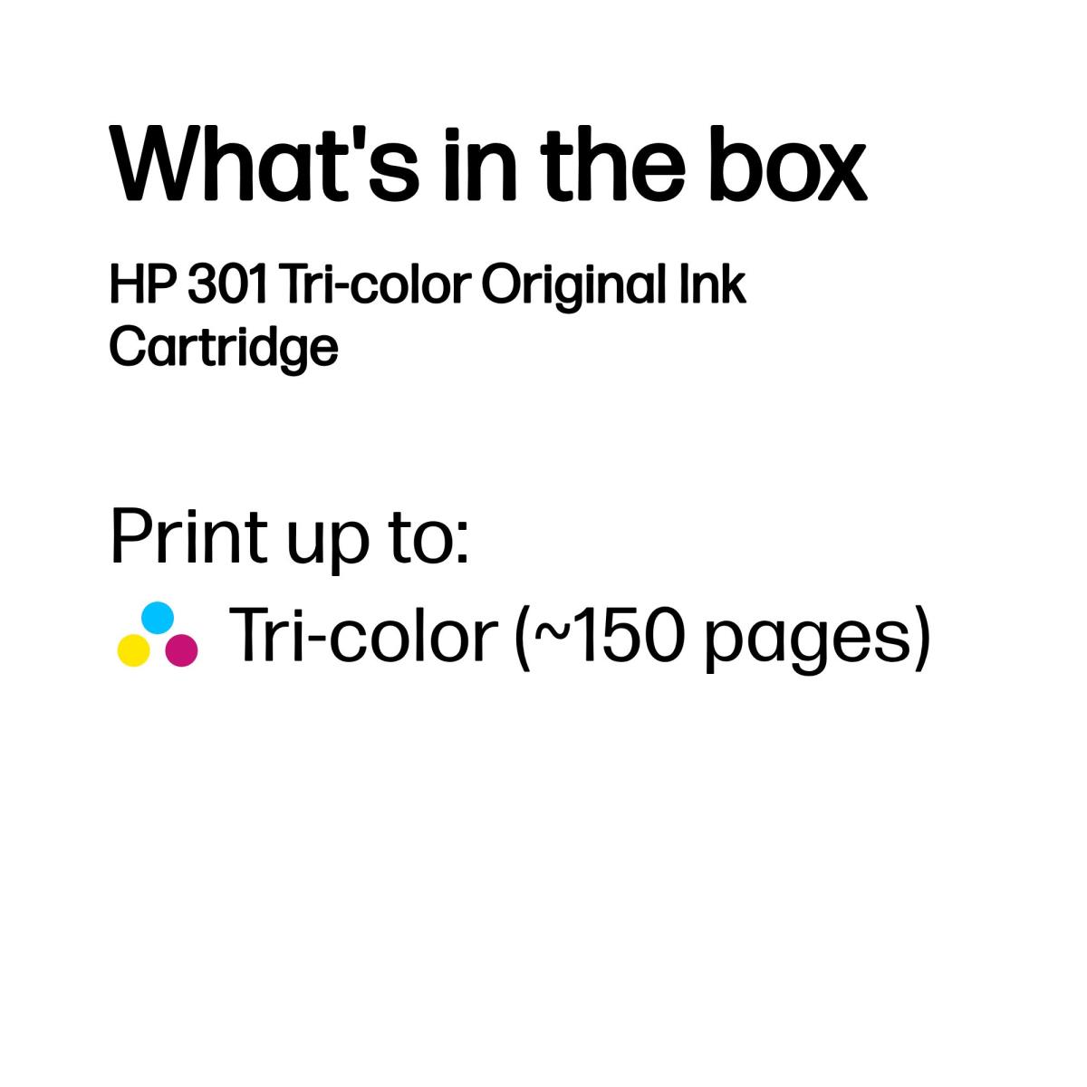 Ink Cartridge - No 301 - 165 Pages - Tri-color - Blister
