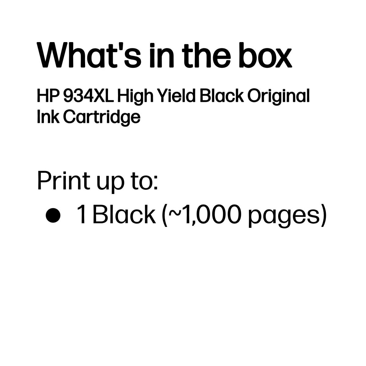 Ink Cartridge - No 934XL - 1k Pages - Black