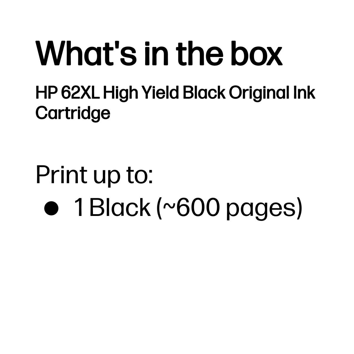 Ink Cartridge - No 62xl - 600 Pages - Black - Blister
