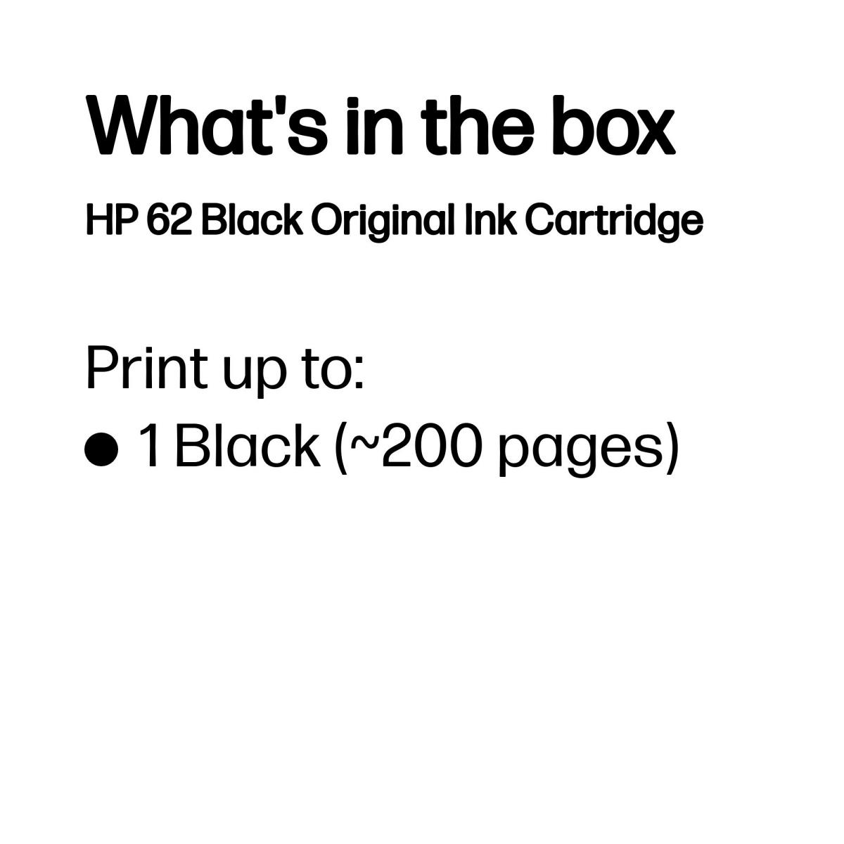 Ink Cartridge - No 62 - 200 Pages - Black