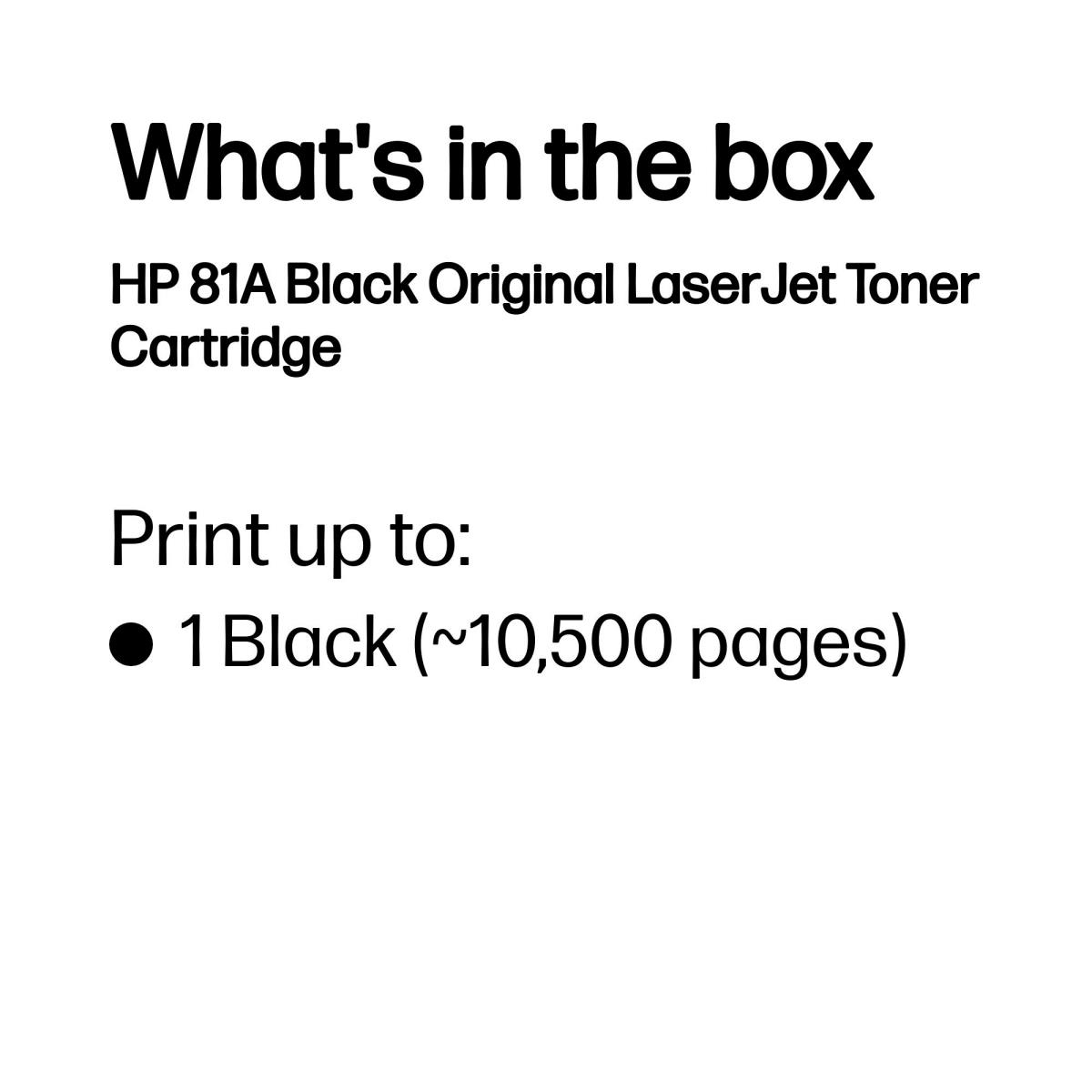 Toner Cartridge - No 81A - 10.5k Pages - Black