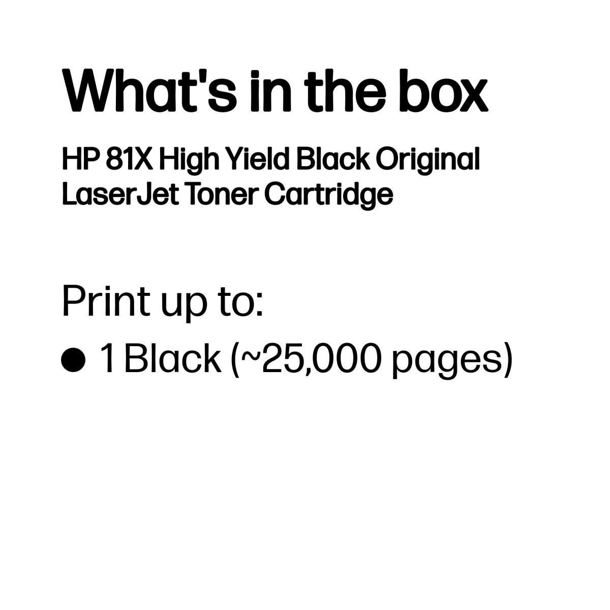 Toner Cartridge - No 81X - High Yield - 25k Pages - Black