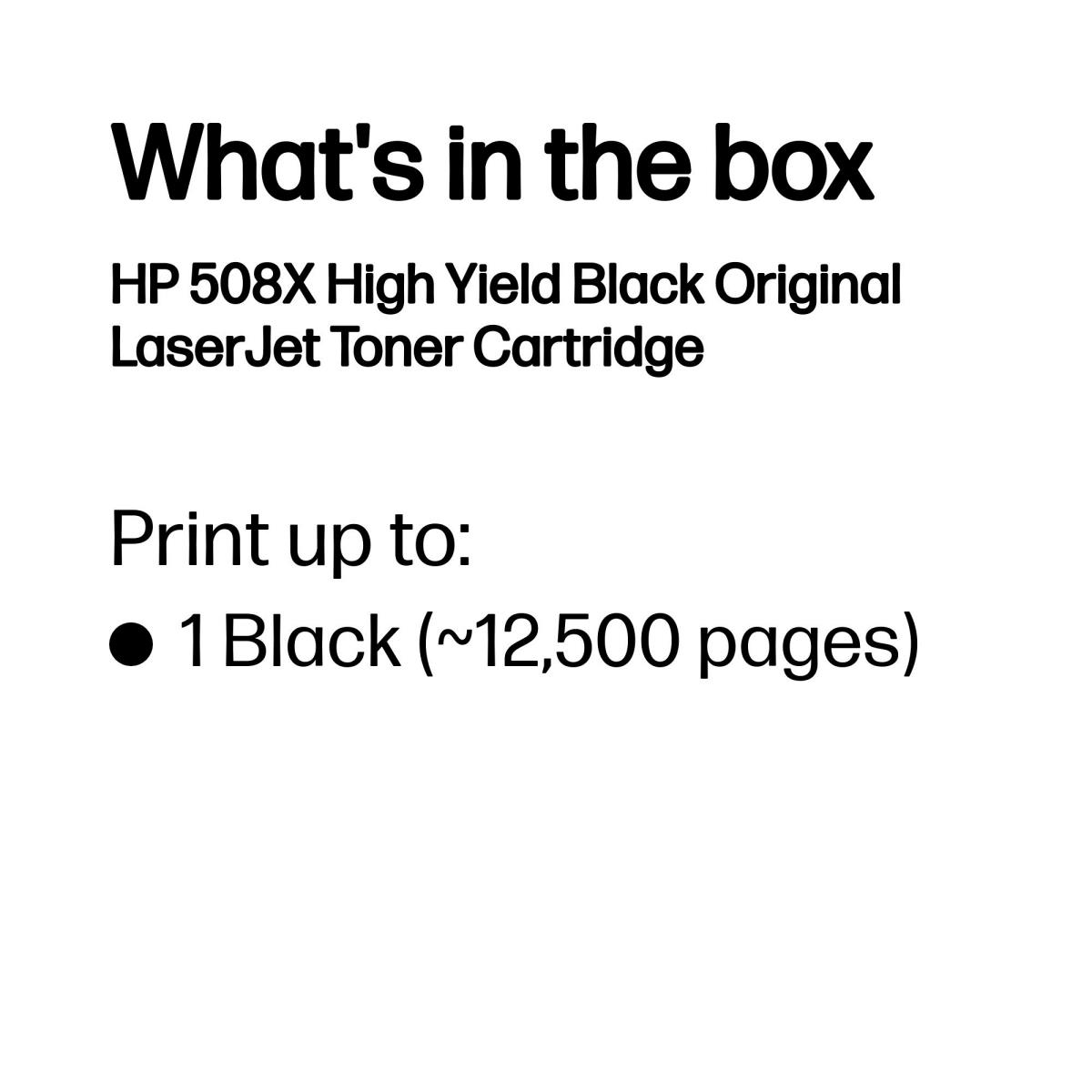 Toner Cartridge - No 508X - 12.5k Pages - Black