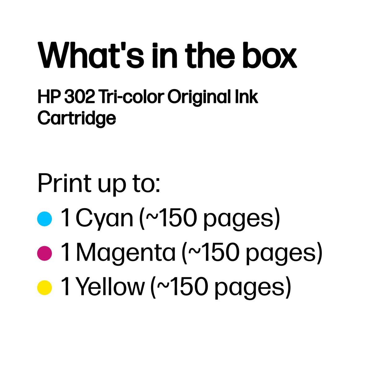 Ink Cartridge - NO 302 - 165 Pages - Tri-color