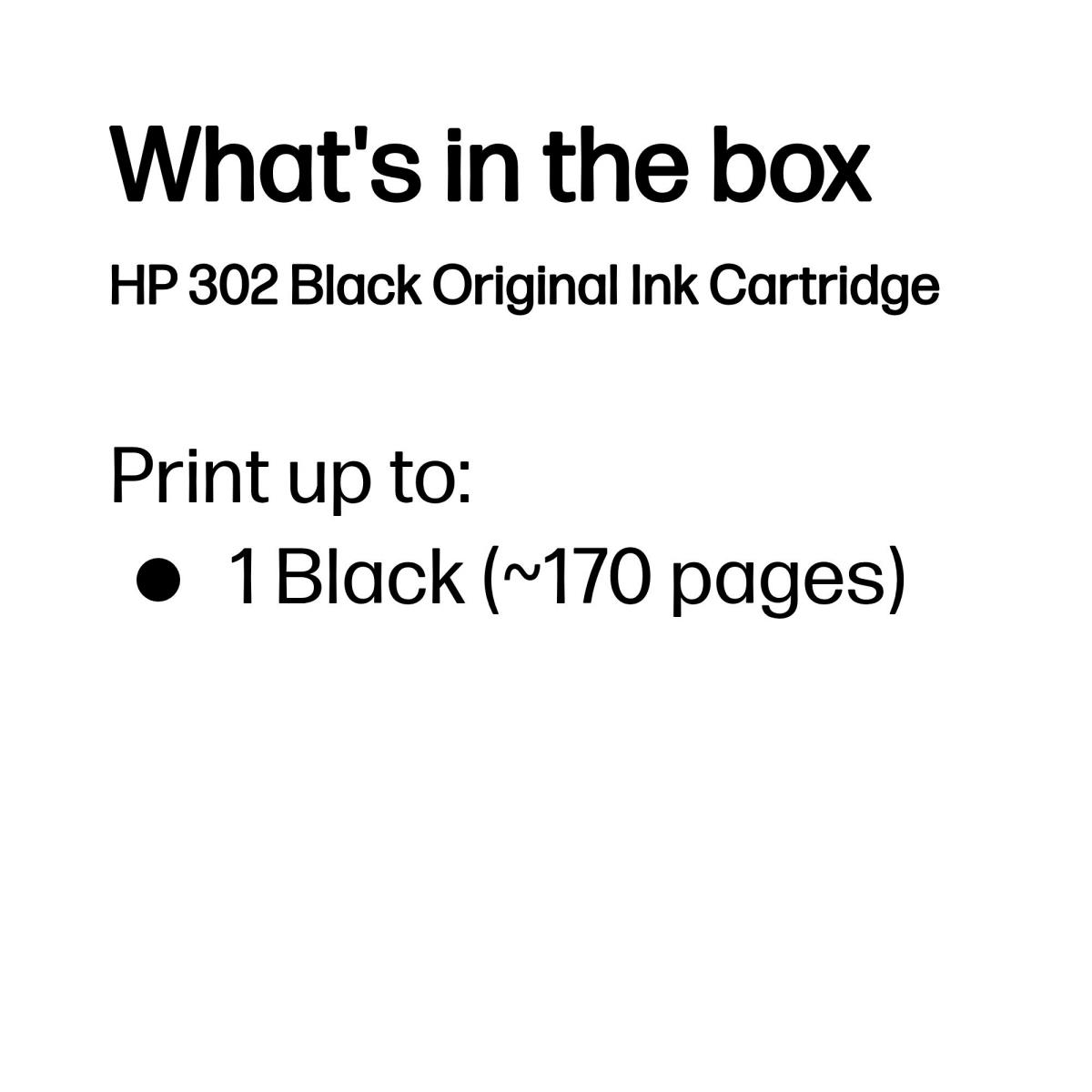 Ink Cartridge - No 302 - 190 Pages - Black - Blister
