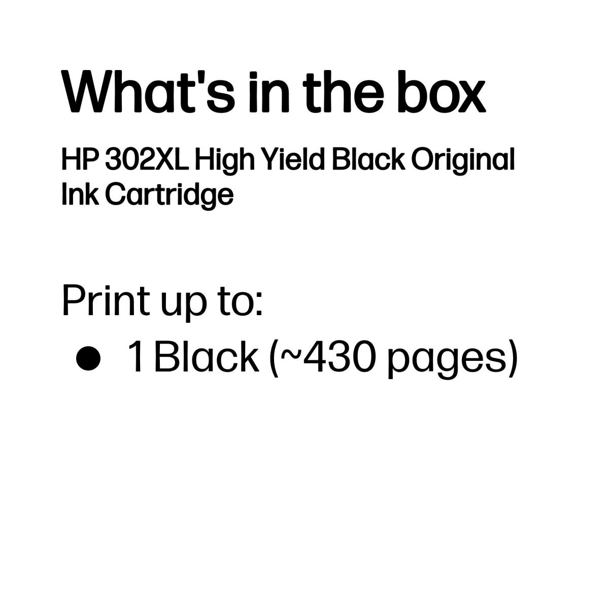 Ink Cartridge - No 302XL - 430 Pages - Black