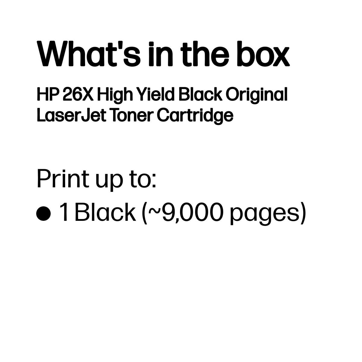 Toner Cartridge - No 26X - 9k Pages - Black