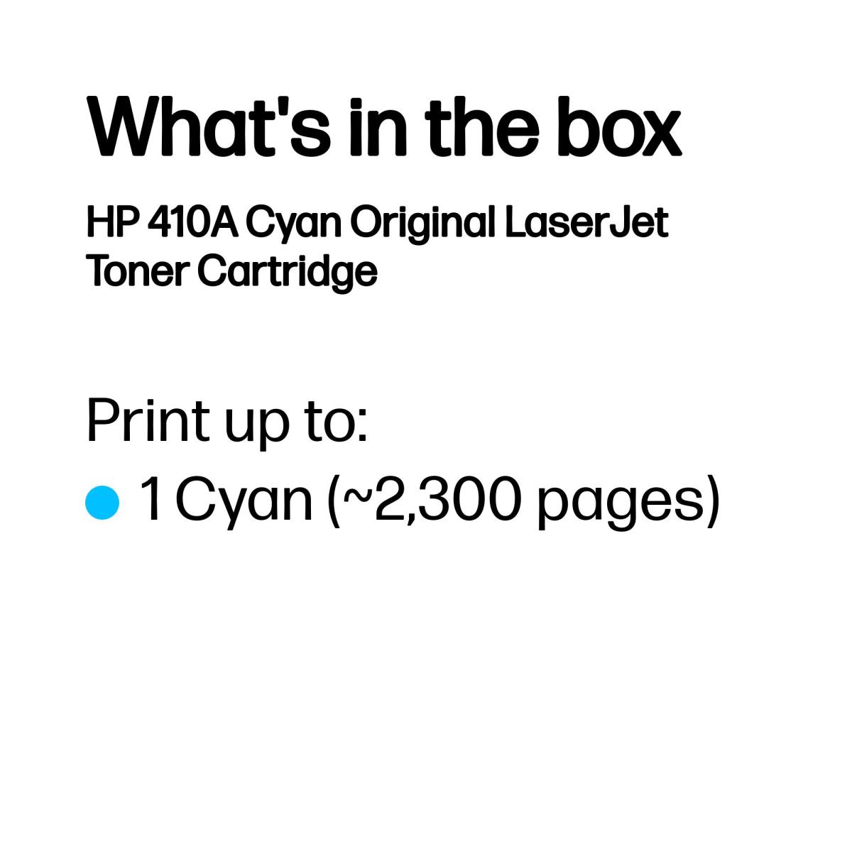 Toner Cartridge - No 410A - 2.3k Pages - Cyan