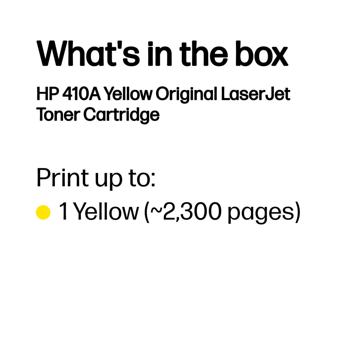 Toner Cartridge - No 410A - 2.3k Pages - Yellow