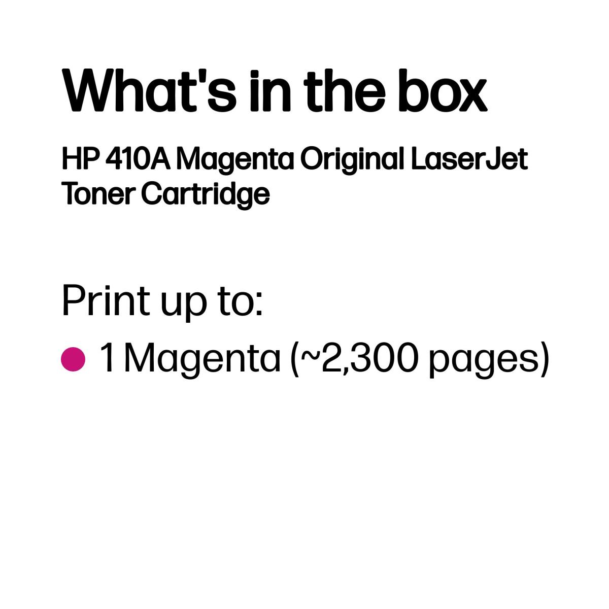 Toner Cartridge - No 410A - 2.3k Pages - Magenta