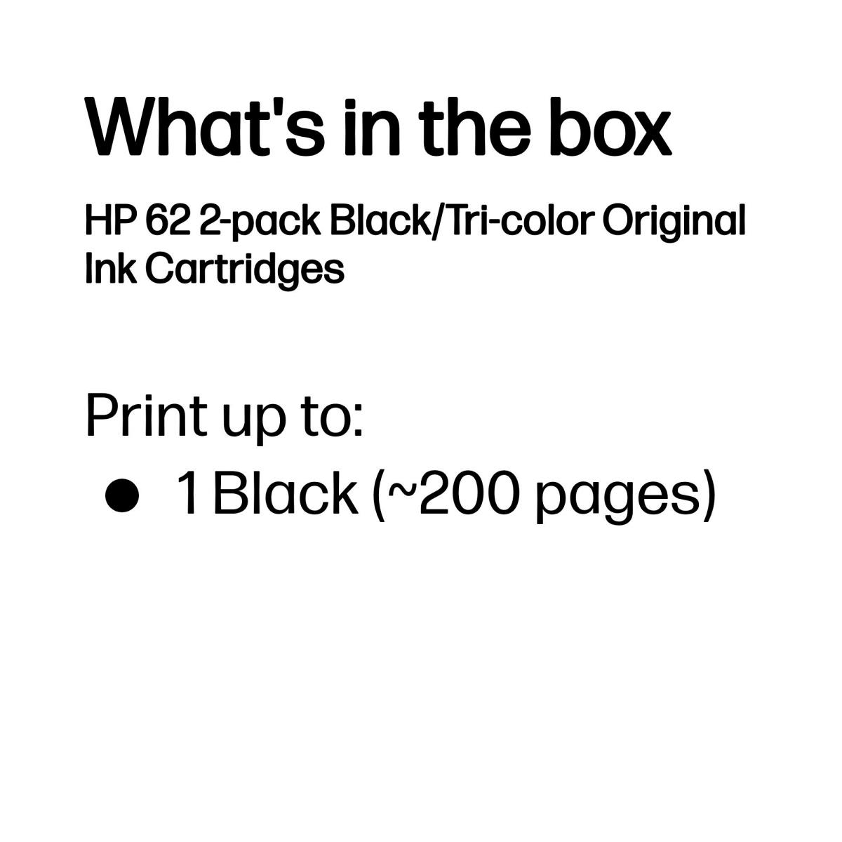 Ink Cartridge - No 62 - CMYK Combo - 2-Pack - Blister