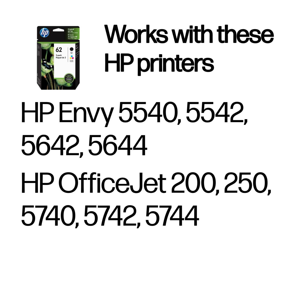 Ink Cartridge - No 62 - CMYK Combo - 2-Pack - Blister