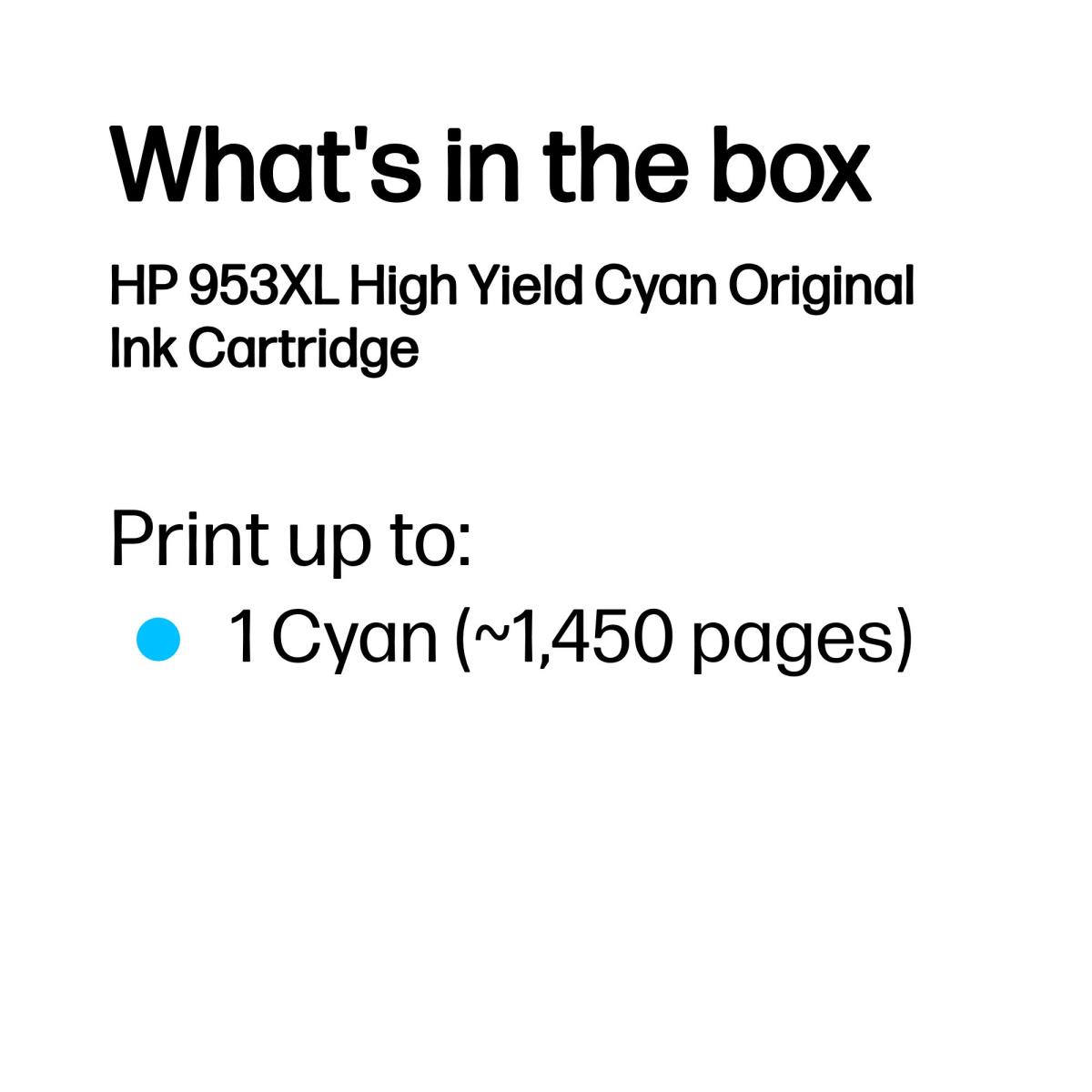 Ink Cartridge - No 953XL - 1.6k Pages - Cyan