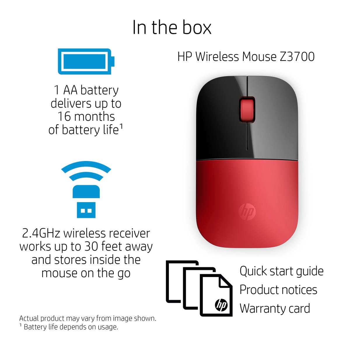 Wireless Mouse - Z3700 - Red