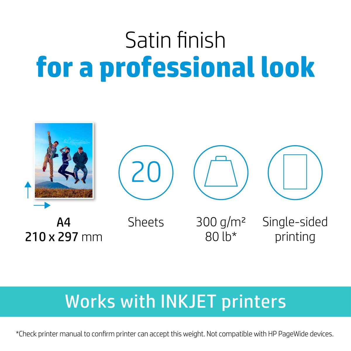 Premium Plus Semi-gloss Photo Paper-20 sht/A4/210 x 297 mm (CR673A)