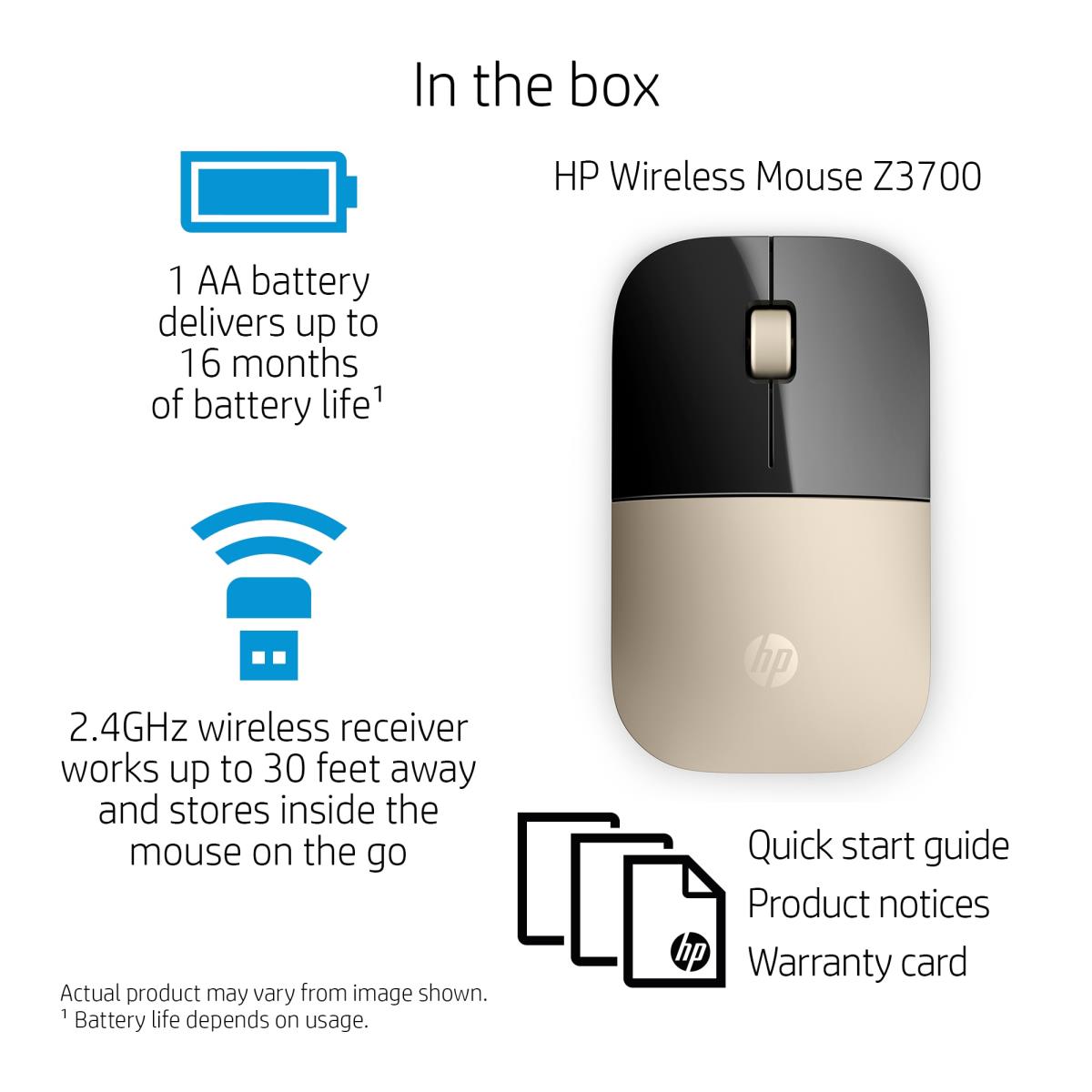 Wireless Mouse - Z3700 - Gold
