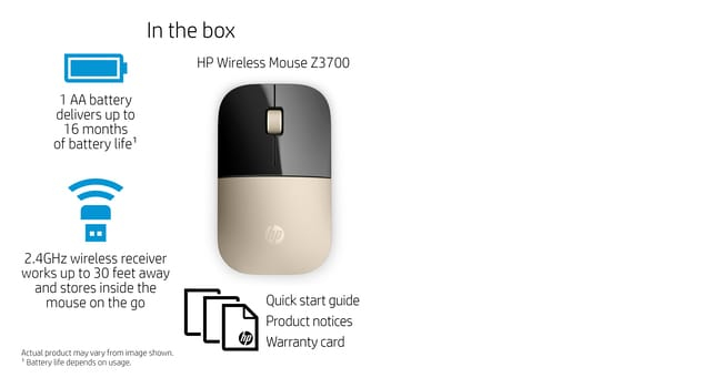 Wireless Mouse - Z3700 - Gold