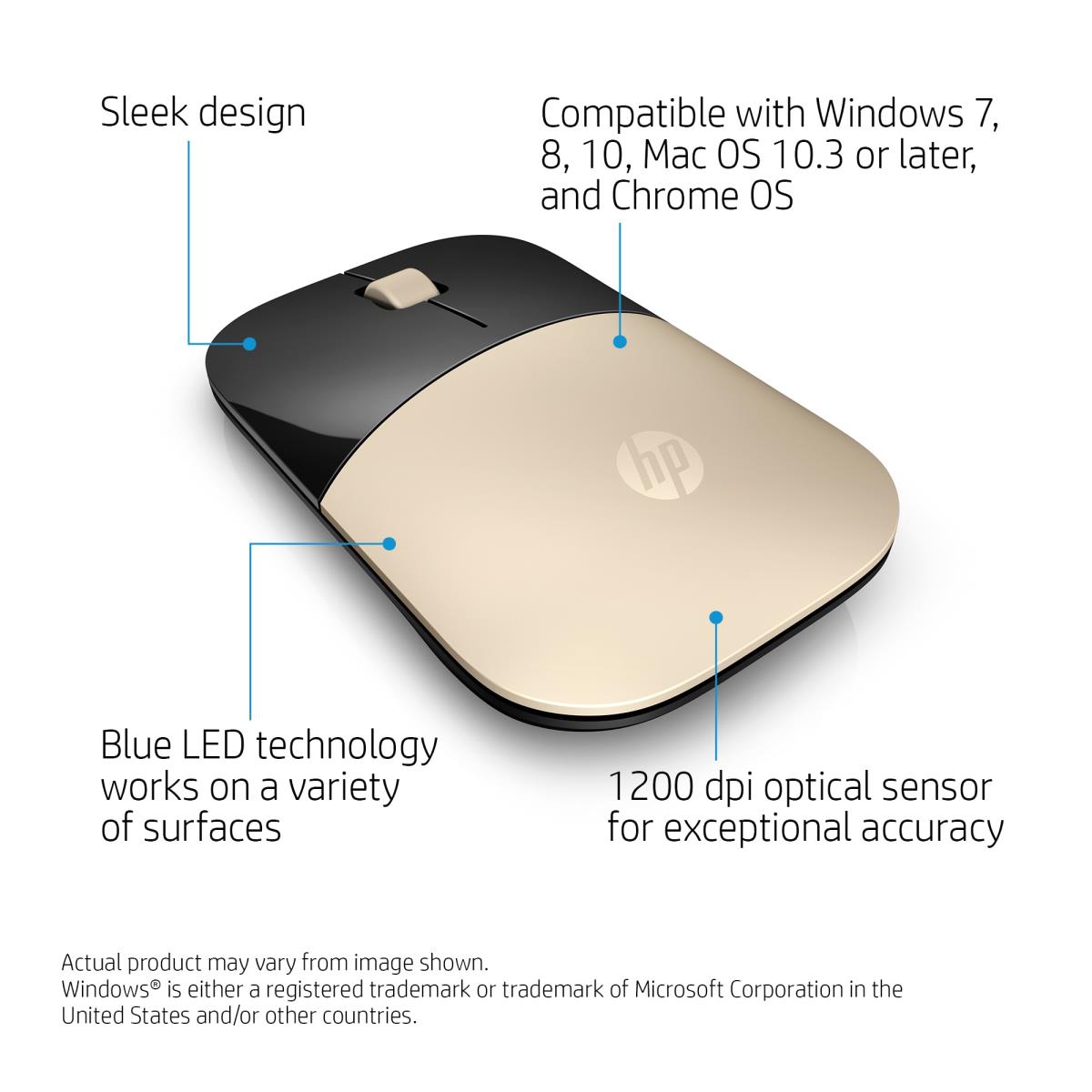 Wireless Mouse - Z3700 - Gold